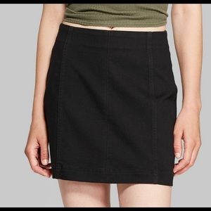 Wild Fable Seamed Black Denim Skirt